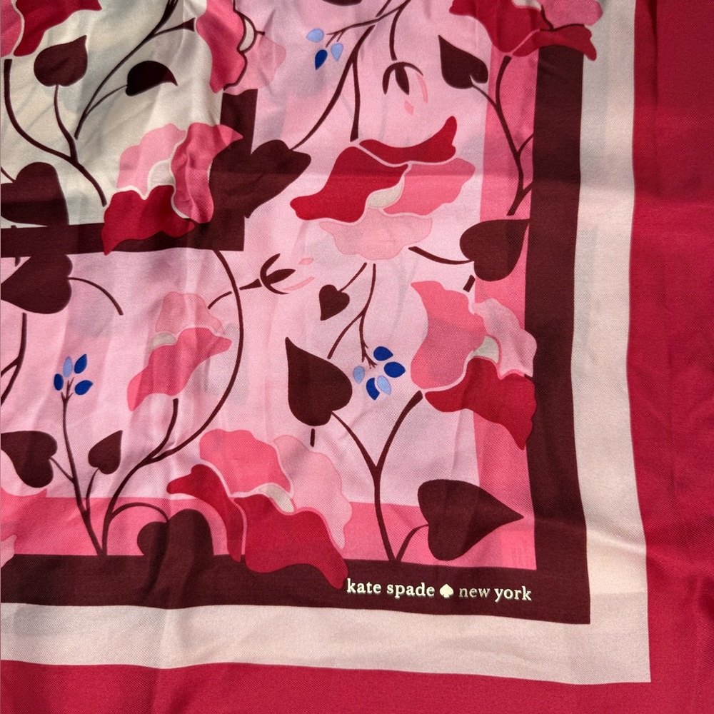 Kate Spade Nauveau Bloom Square Silk Scarf NWT 100% Silk - Picture 6 of 6